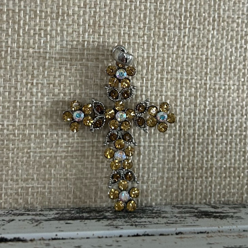 sunflower cross necklace